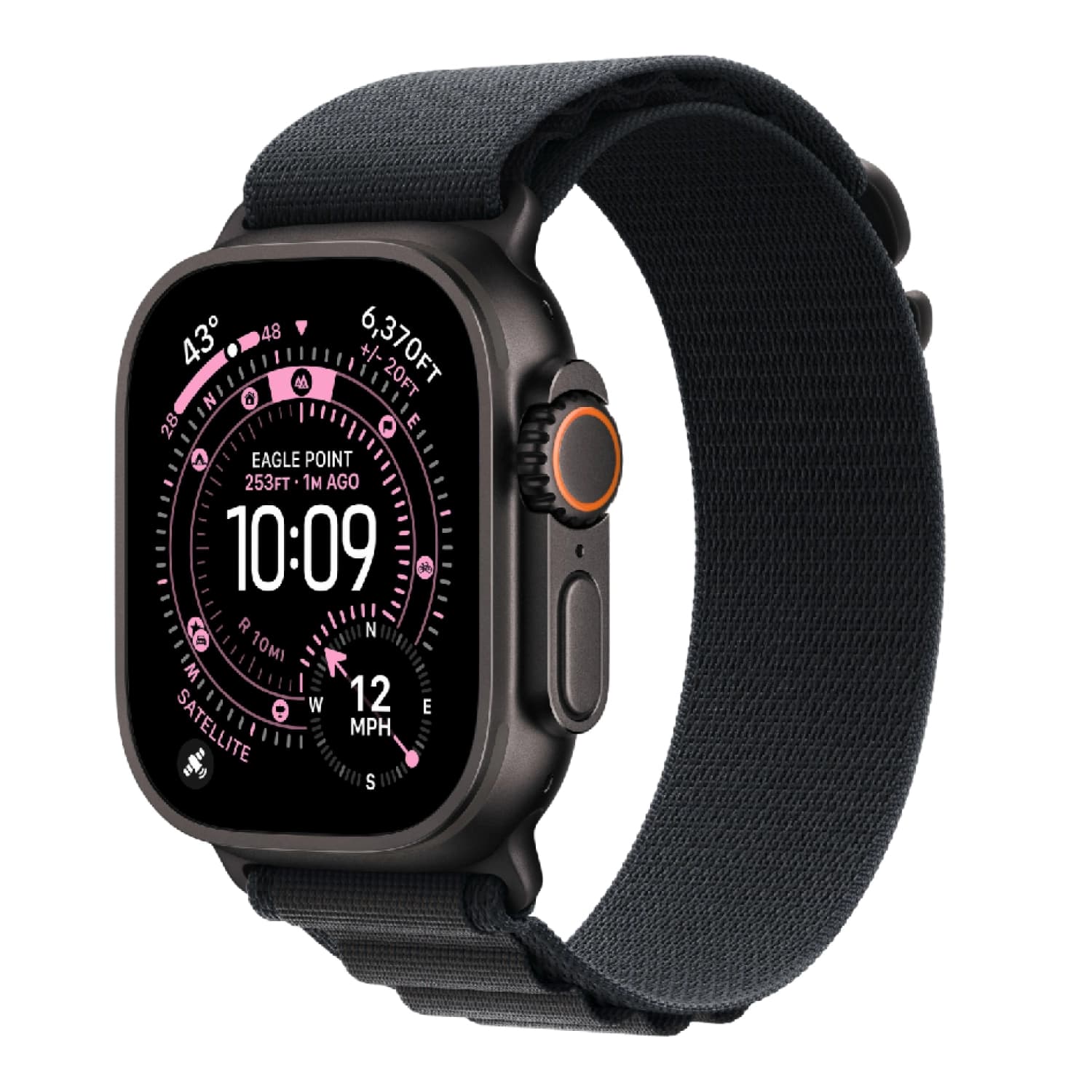 Apple Watch Ultra 3 (2025) Black Case with Black Alpine Loop(Черный ремешок)