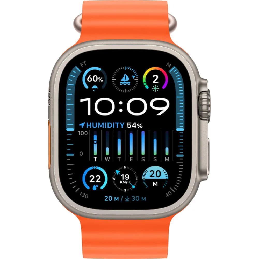 Apple Watch Ultra 2 (2024) Titanium Case with Orange Ocean Band(Оранжевый ремешок)